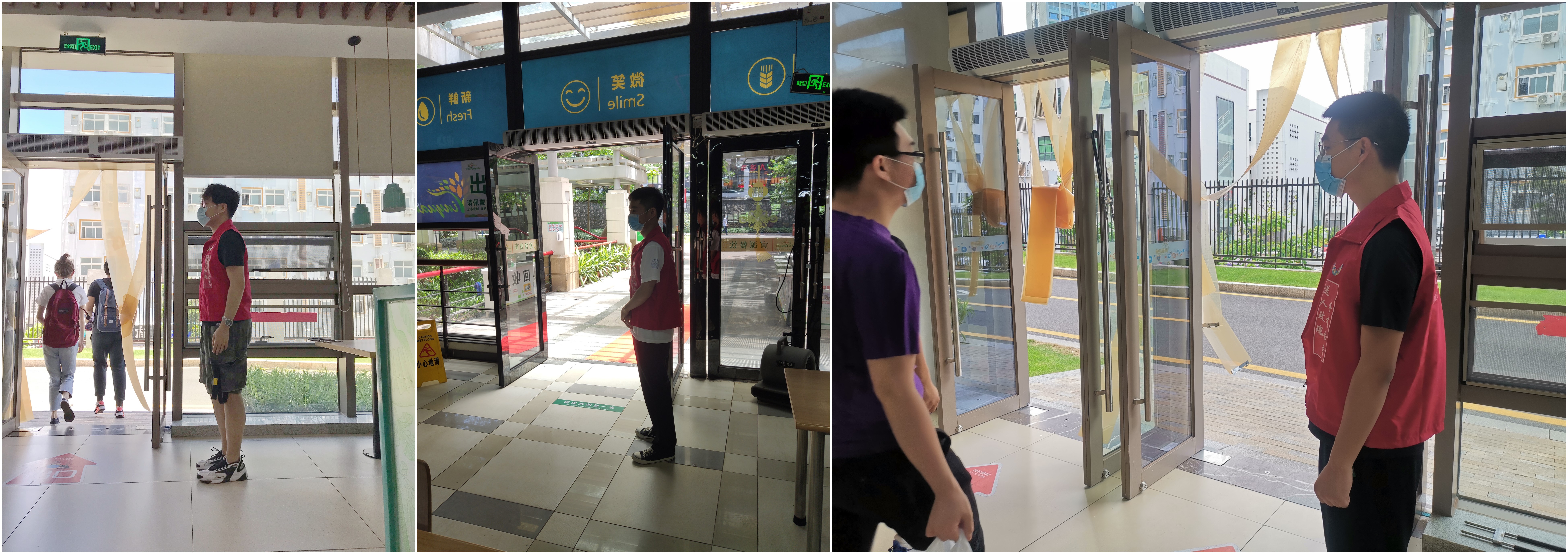 支部党员在出口处维持秩序1.jpg
